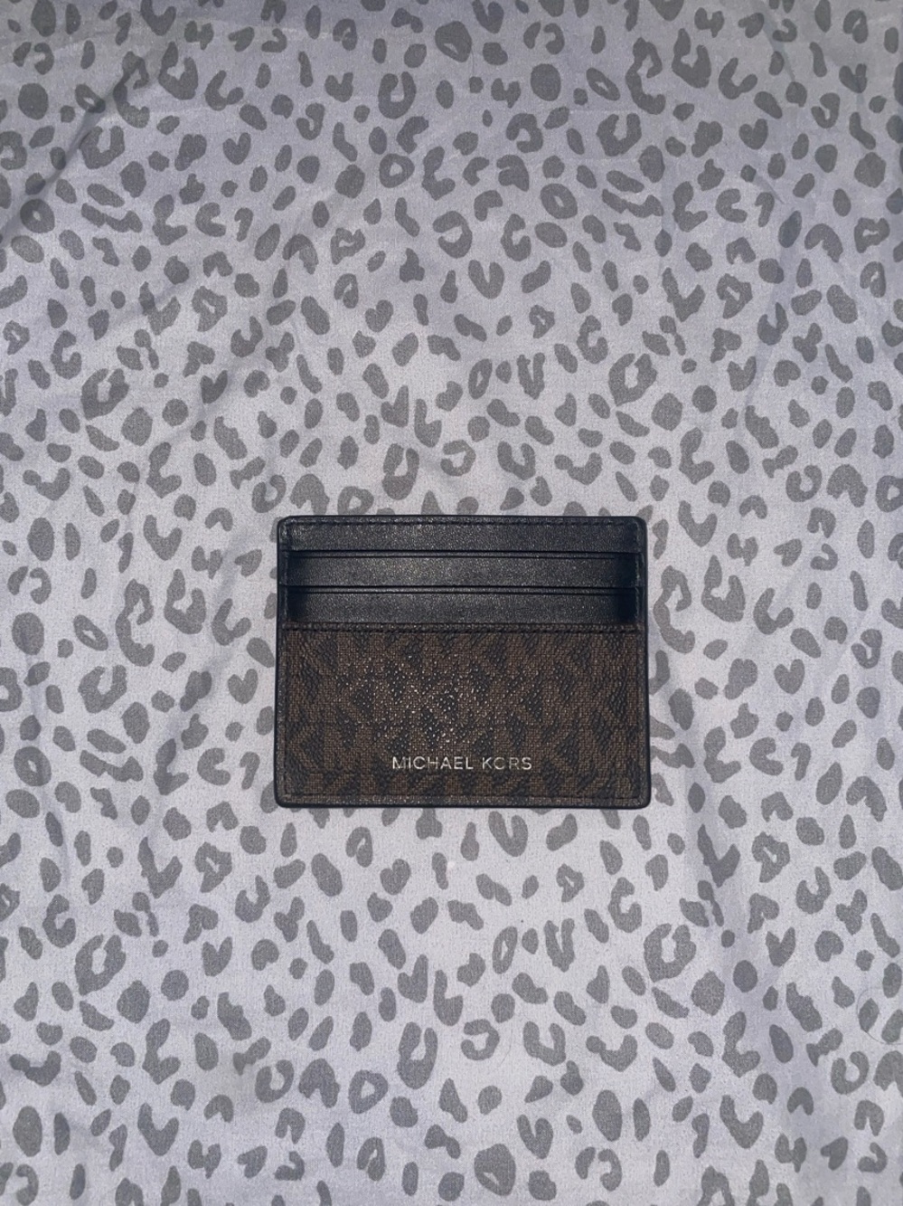 Michael Kors Brown and Black Signature Card Case